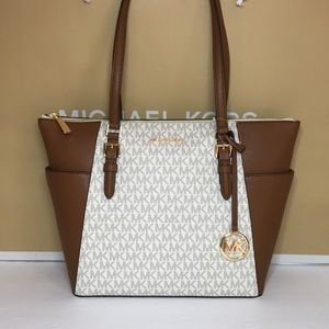 Michael Kors Charlotte LG TZ Tote Vanilla
